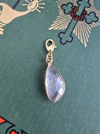 Clear Quartz Teardrop Charm My Store