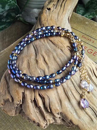 Gold Filled Pearl Bracelet with Gemstone Charm Extender | Everyday Pearl Jewelry My Store