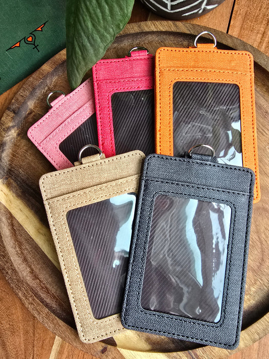 The Signature Slim 3-Pocket Canvas Badge Holder Sacred Sol Design