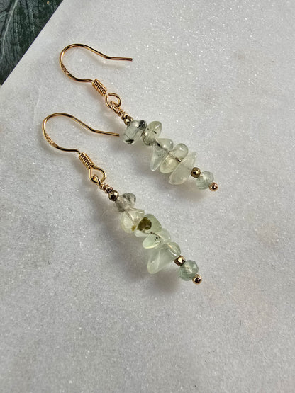 Prehnite & Hematite Drop Earrings Sacred Sol Design