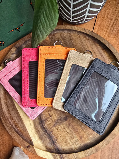 The Signature Slim 3-Pocket Canvas Badge Holder Sacred Sol Design