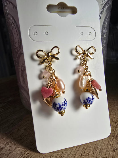 Porcelain Heart Earrings