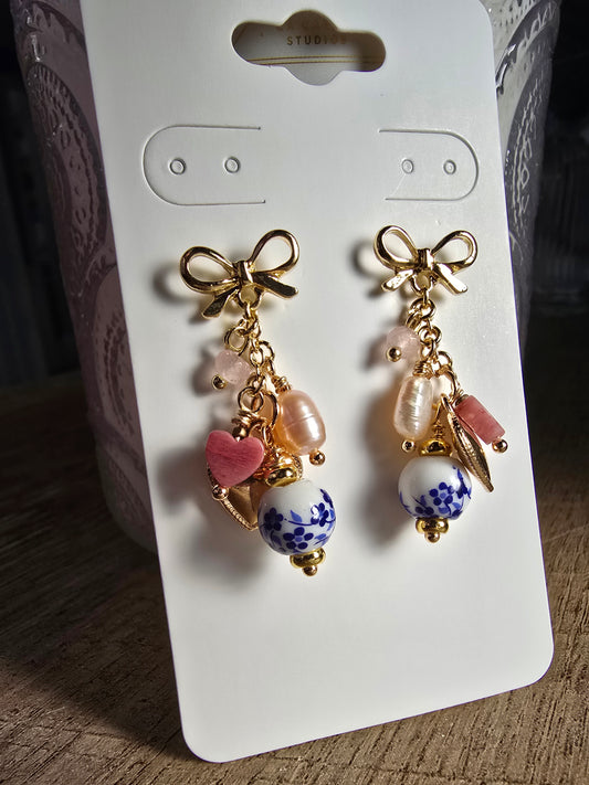 Porcelain Heart Earrings