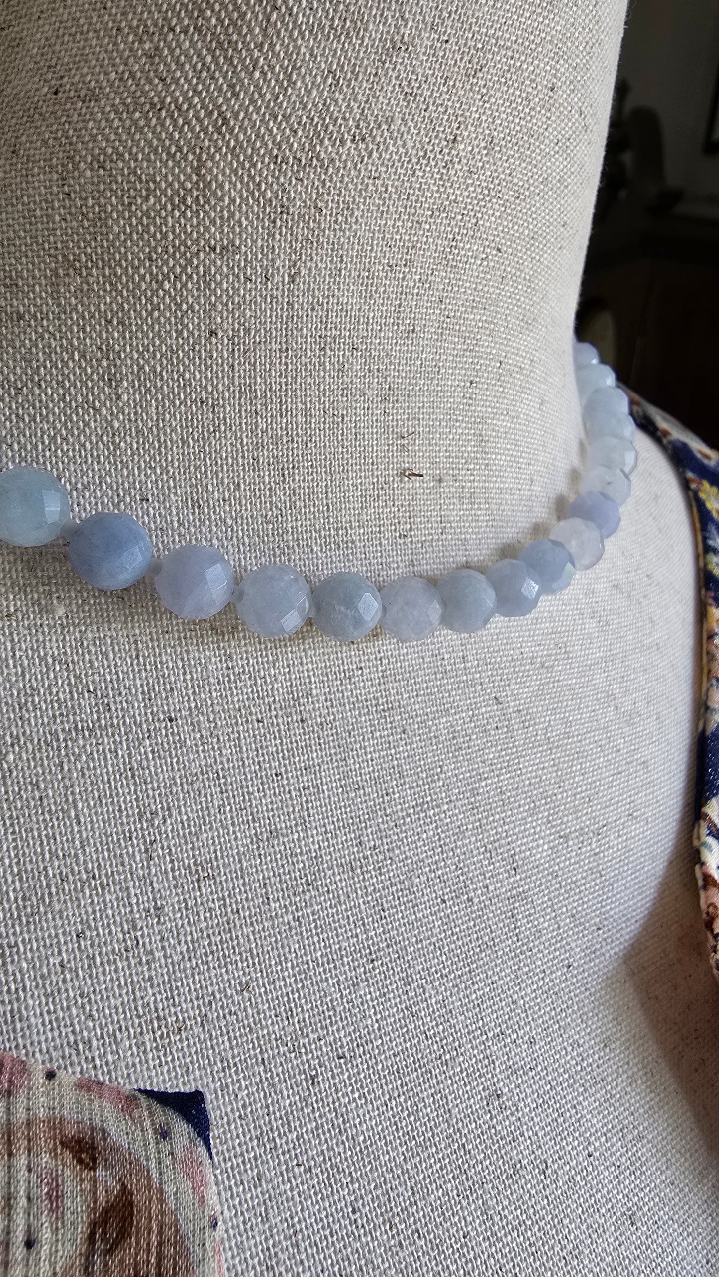 Faceted Aquamarine Necklace Sacred Sol Design