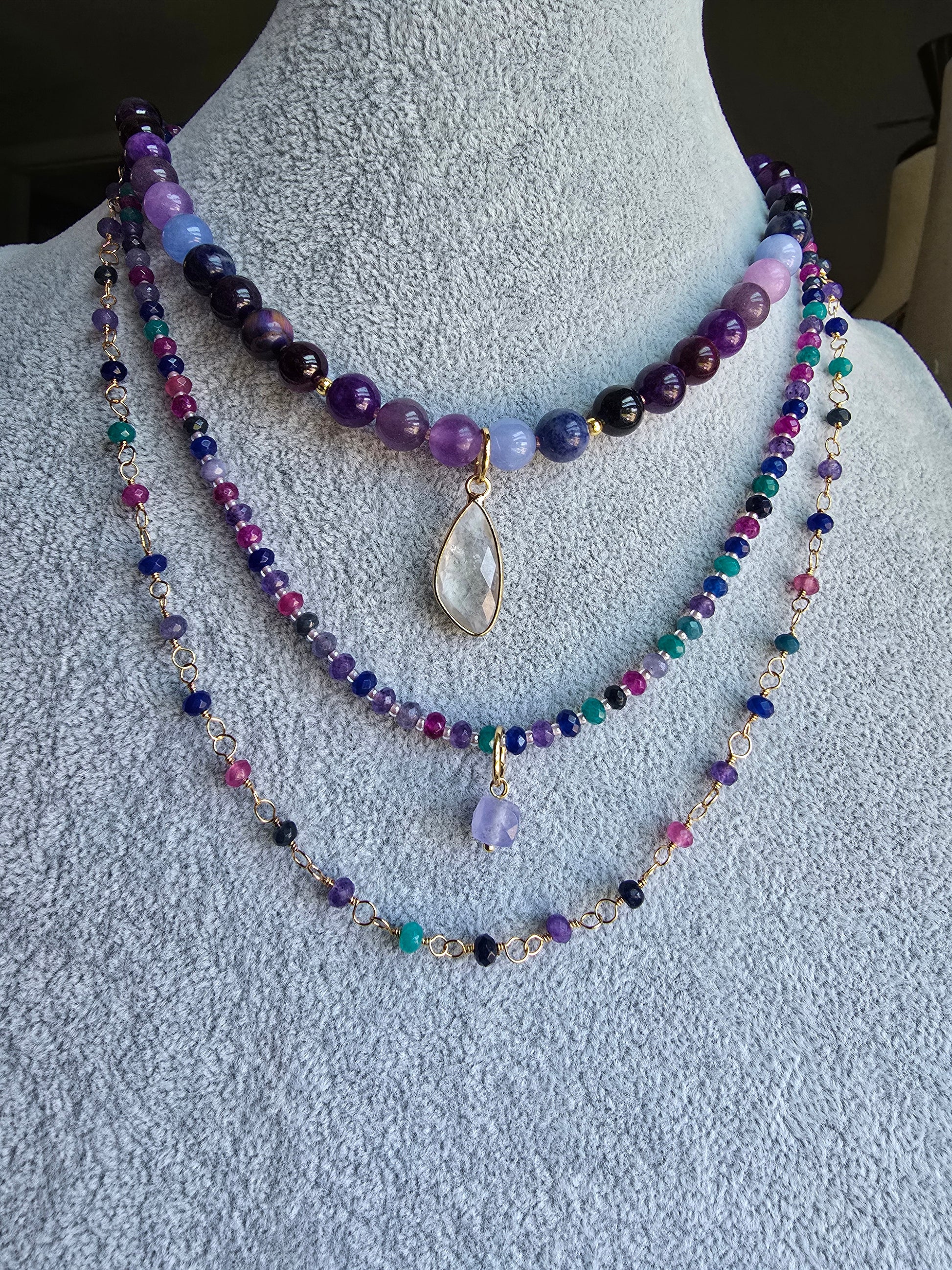 Kaleidoscope - Midnight 8MM 17.5" Necklace Sacred Sol Design