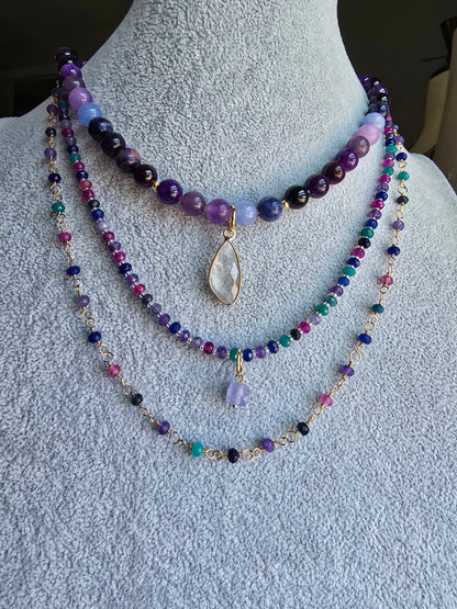 Kaleidoscope - Midnight 8MM 17.5" Necklace Sacred Sol Design
