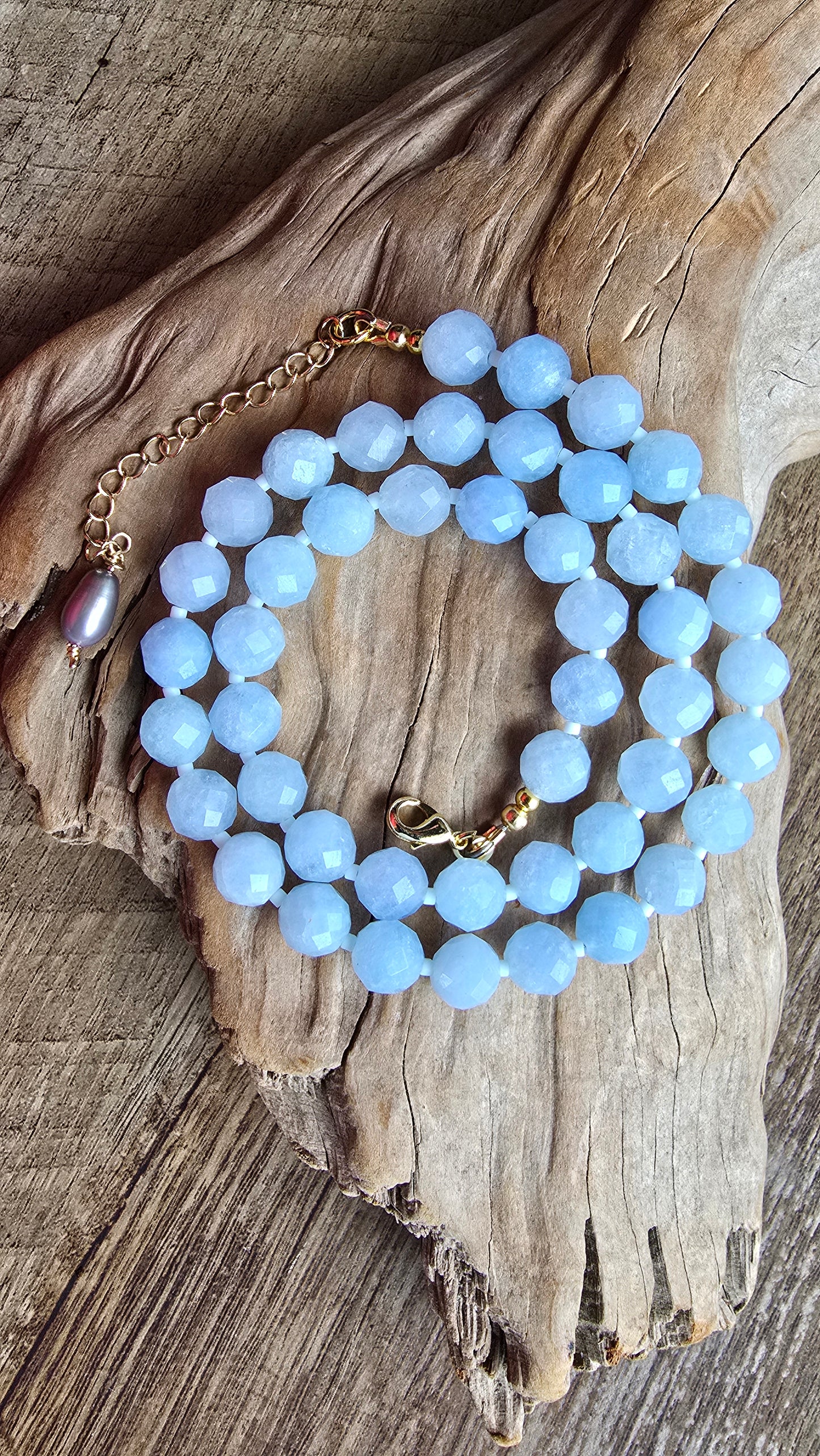 Faceted Aquamarine Necklace Sacred Sol Design