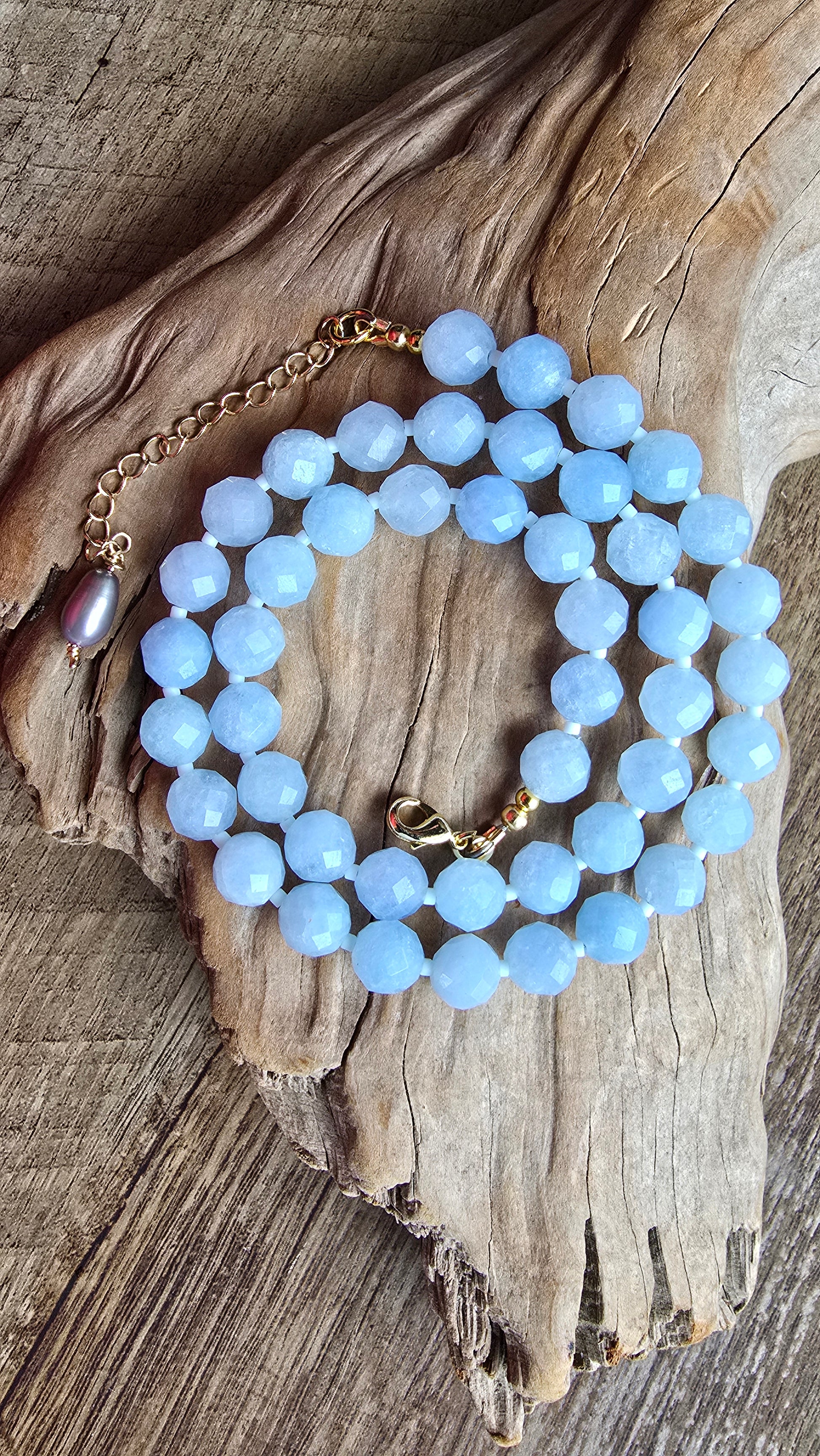 Faceted Aquamarine Necklace Sacred Sol Design