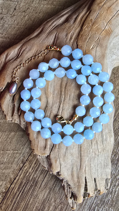 Faceted Aquamarine Necklace Sacred Sol Design