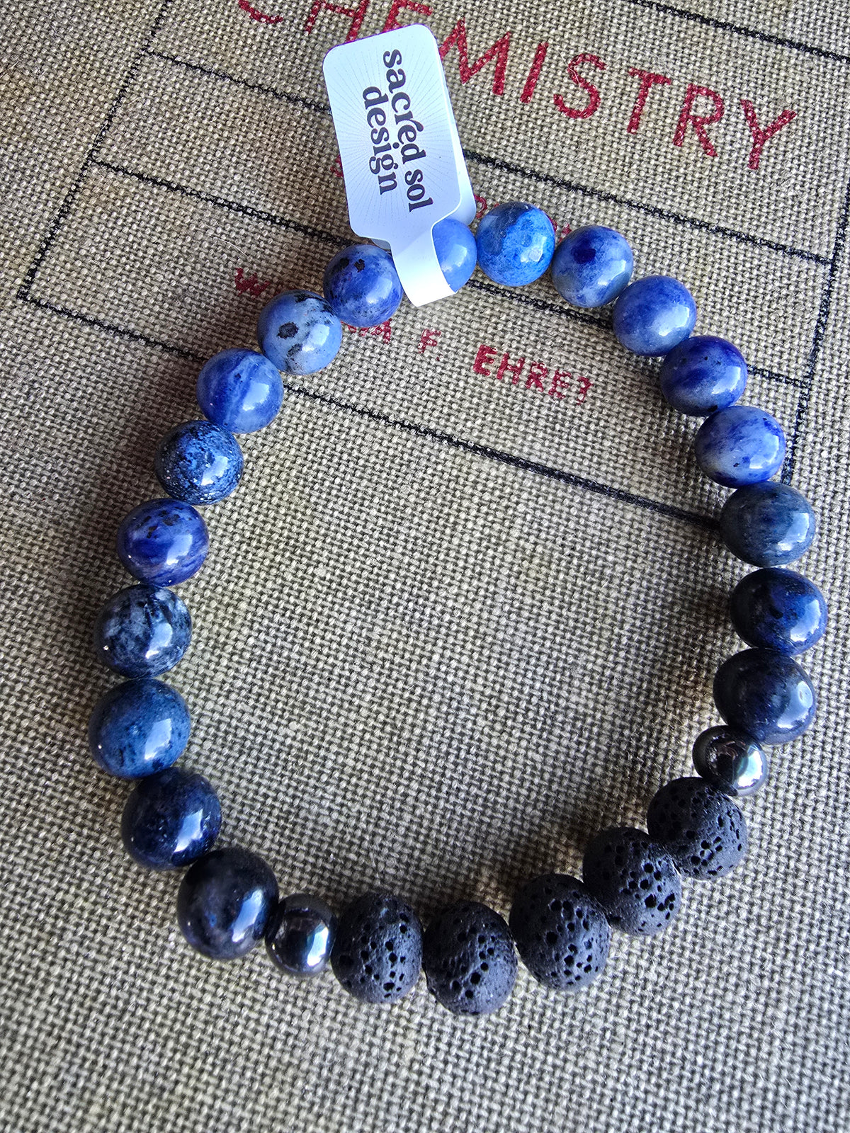 Sodalite + Lava Men’s Gemstone Bracelet My Store