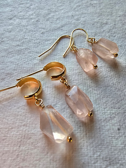 Rose Quartz Sol Earrings Sacred Sol Design