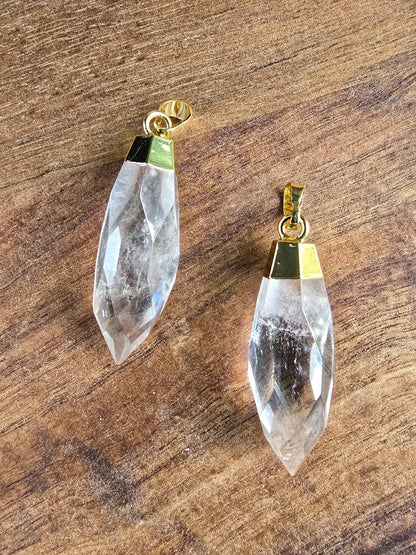 Natural Clear Quartz Point Charm My Store