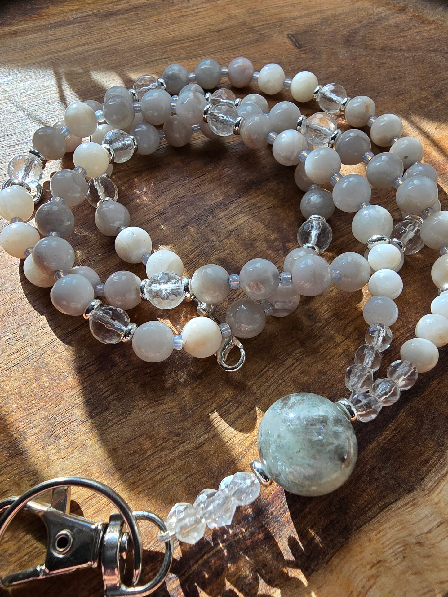 Aquamarine Tranquility Lanyard Sacred Sol Design