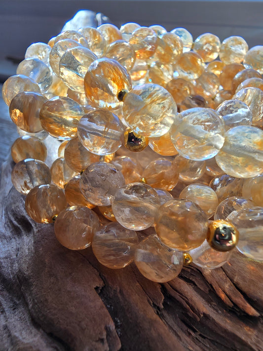 Faceted Golden Quartz Bracelet with Gold Filled Accents My Store