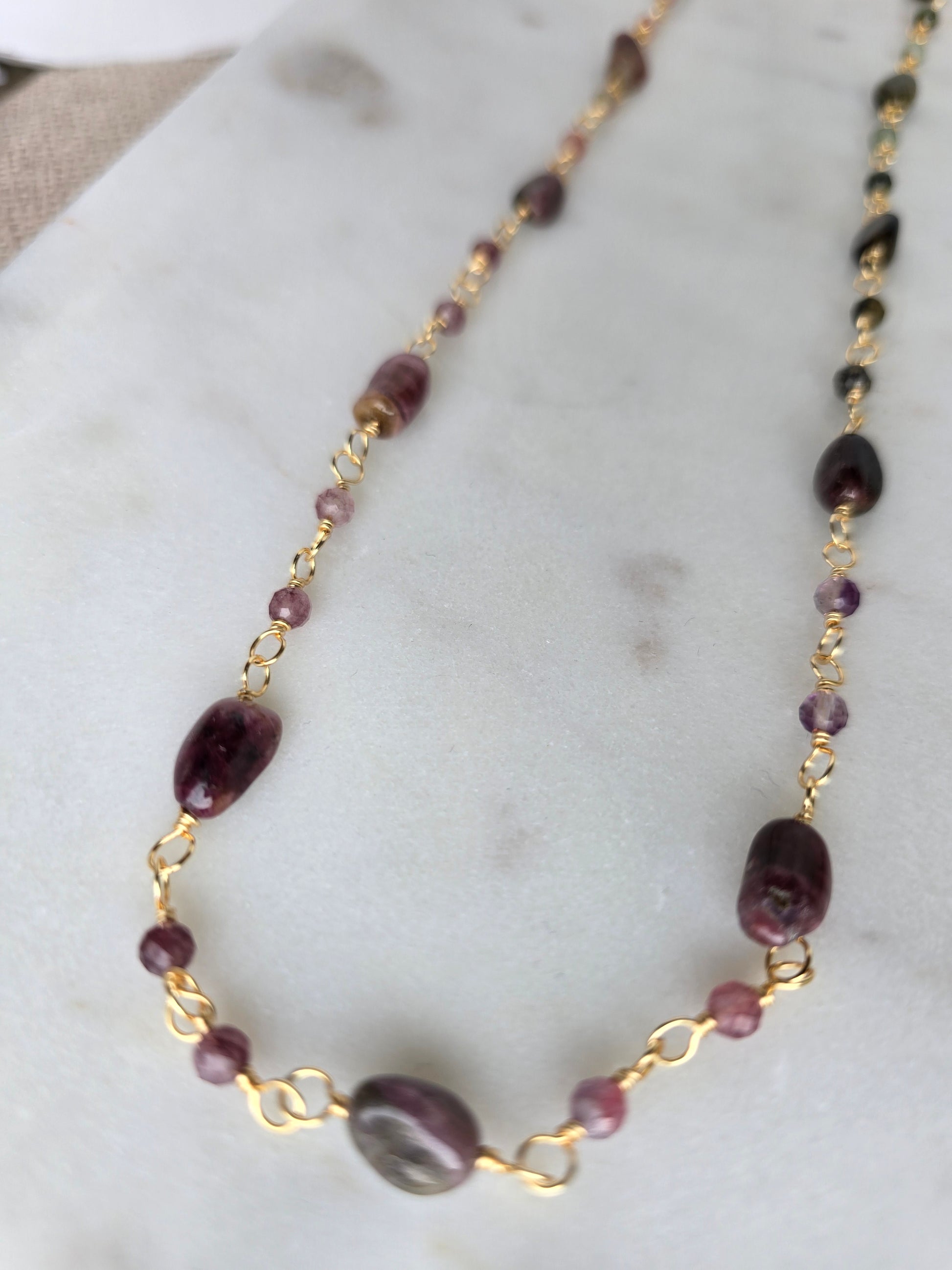Mosaic Tourmaline Necklace Sacred Sol Design
