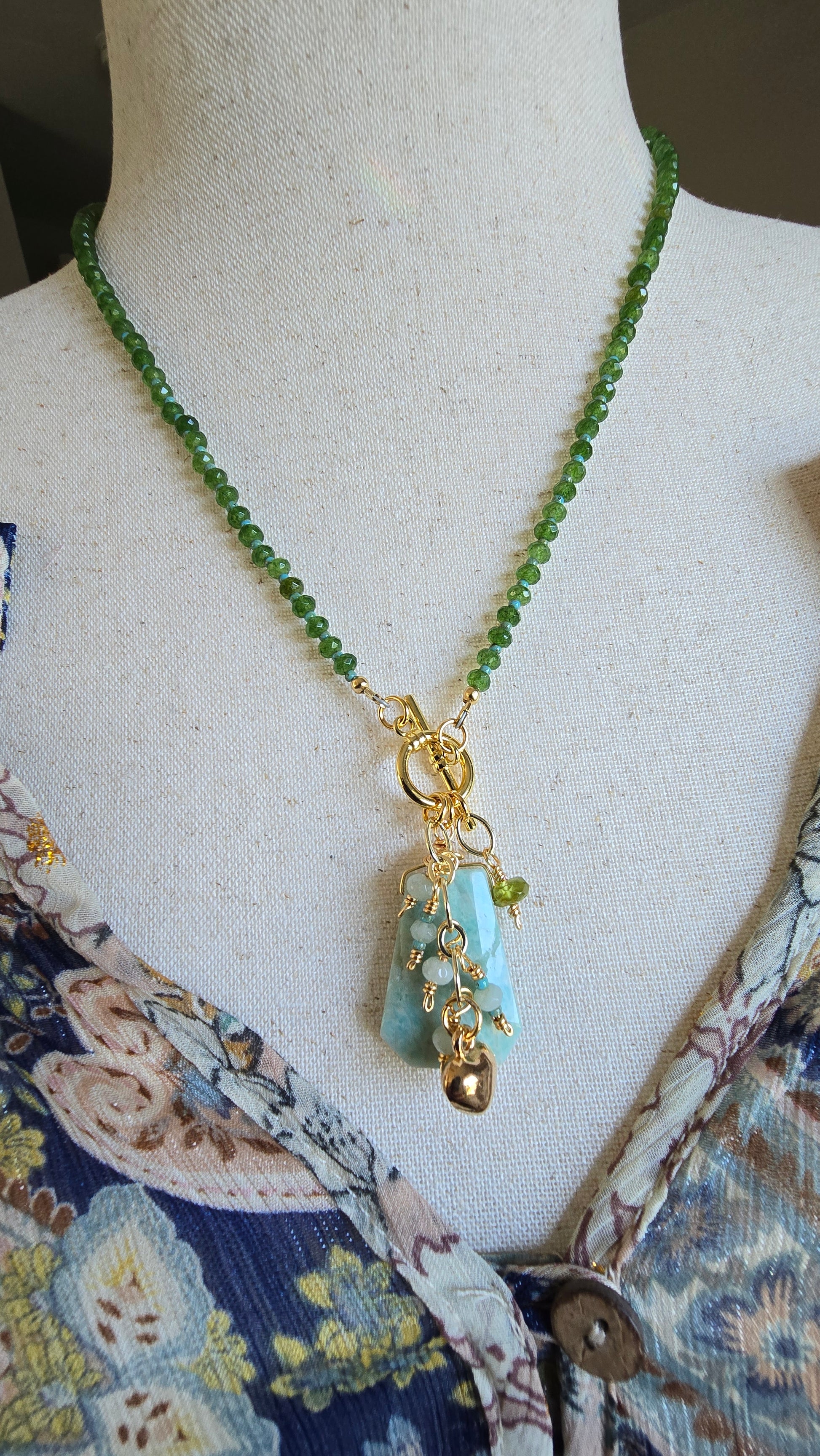 Green Chalcedony Statement Necklace Sacred Sol Design