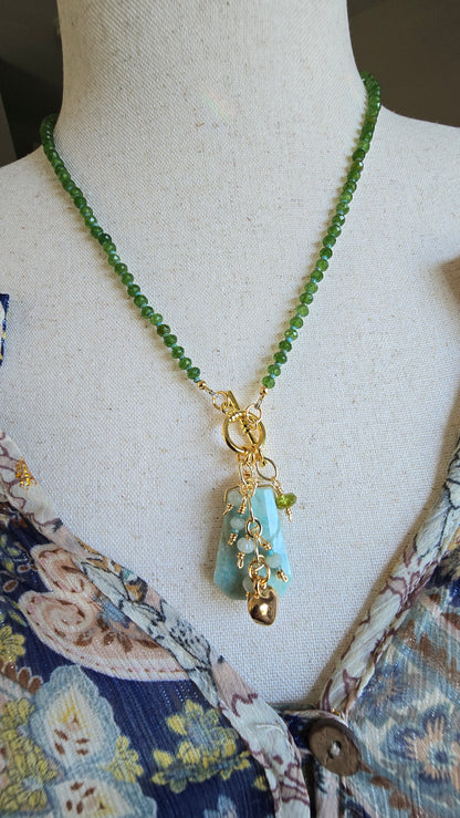 Green Chalcedony Statement Necklace Sacred Sol Design