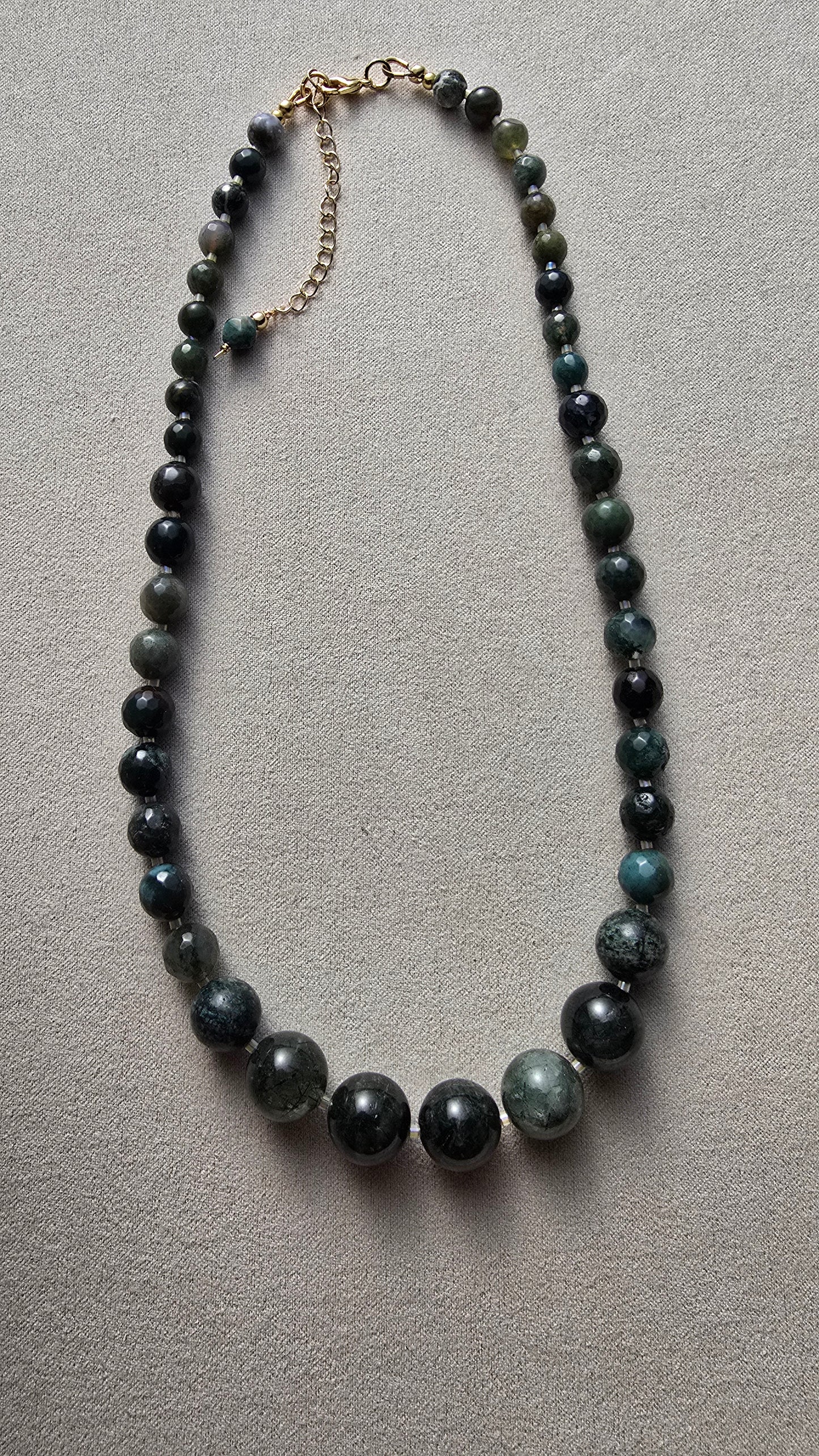Moss Agate & Indian Agate Necklace Sacred Sol Design