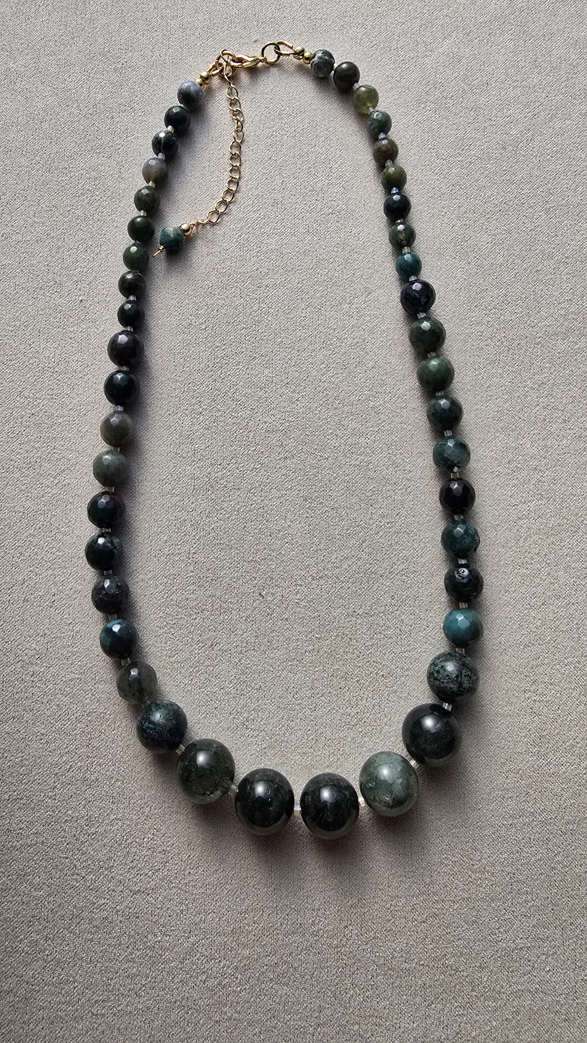 Moss Agate & Indian Agate Necklace Sacred Sol Design