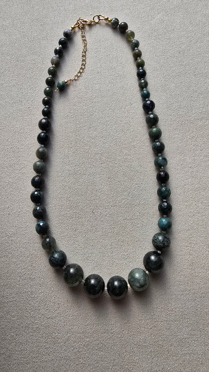 Moss Agate & Indian Agate Necklace Sacred Sol Design