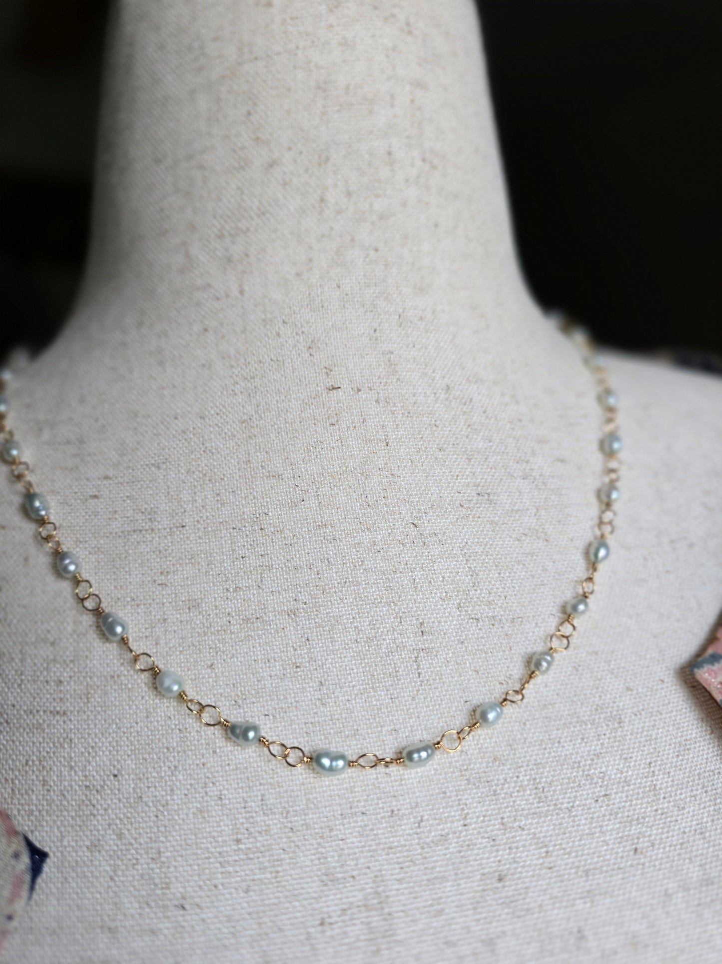 Sea Mist Freshwater Pearl Necklace Sacred Sol Design