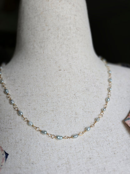 Sea Mist Freshwater Pearl Necklace Sacred Sol Design