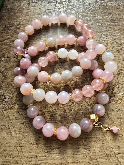 Gentle Grace Rose Quartz & Lavender Gemstone Bracelets My Store