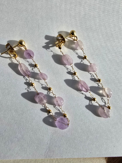 Amethyst Double Dangle Earrings Sacred Sol Design