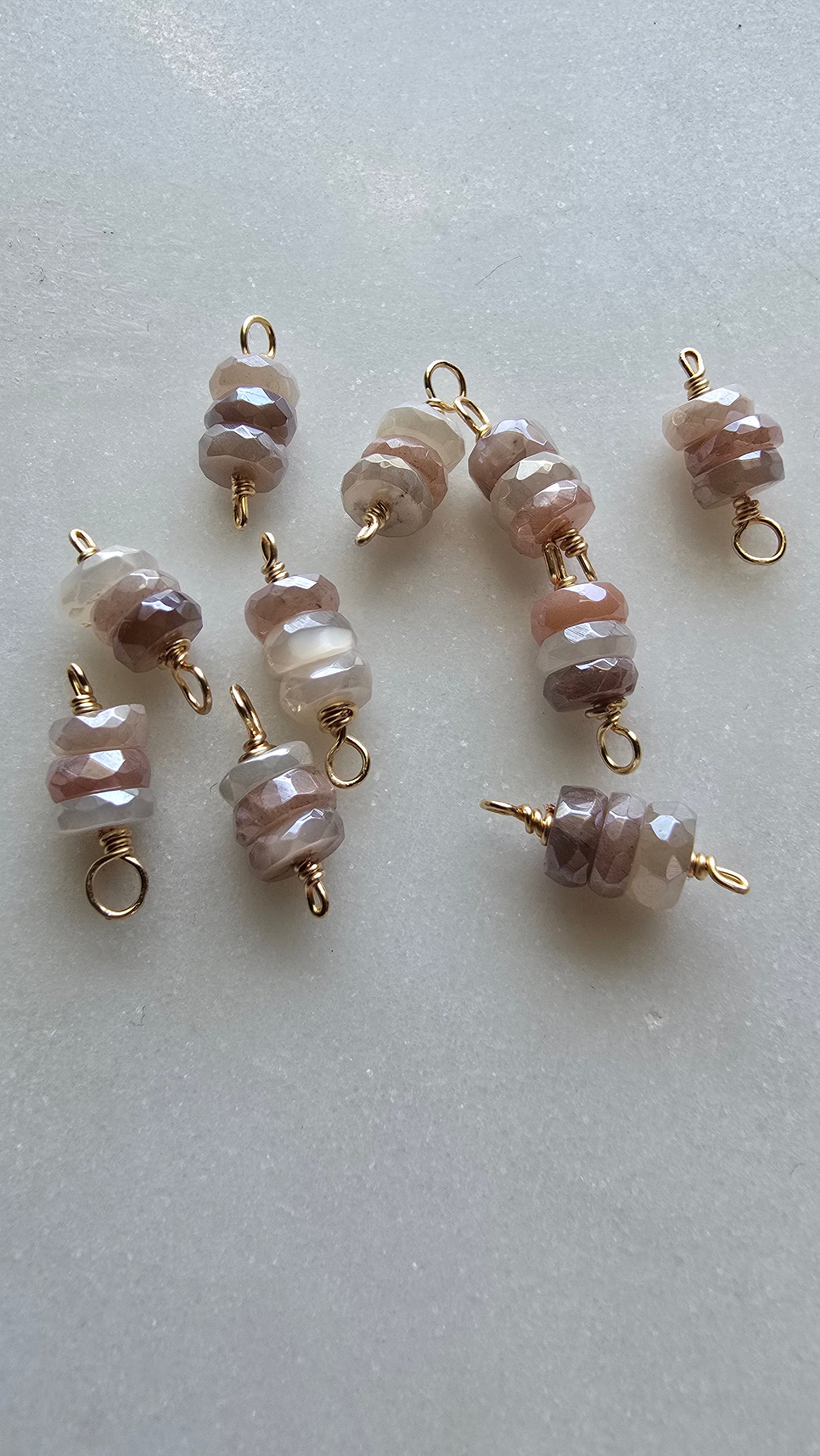 Faceted Mystic Moonstone Charm Sacred Sol Design