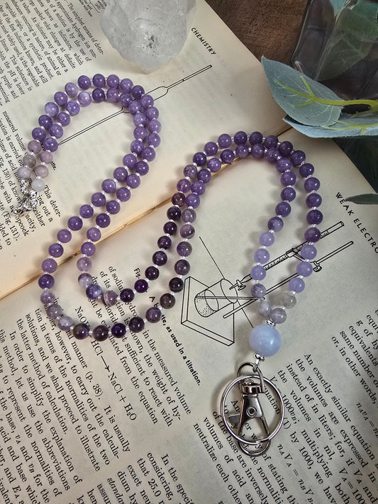 The Inner Peace Lanyard | Amethyst, Angelite & Persian Jade My Store