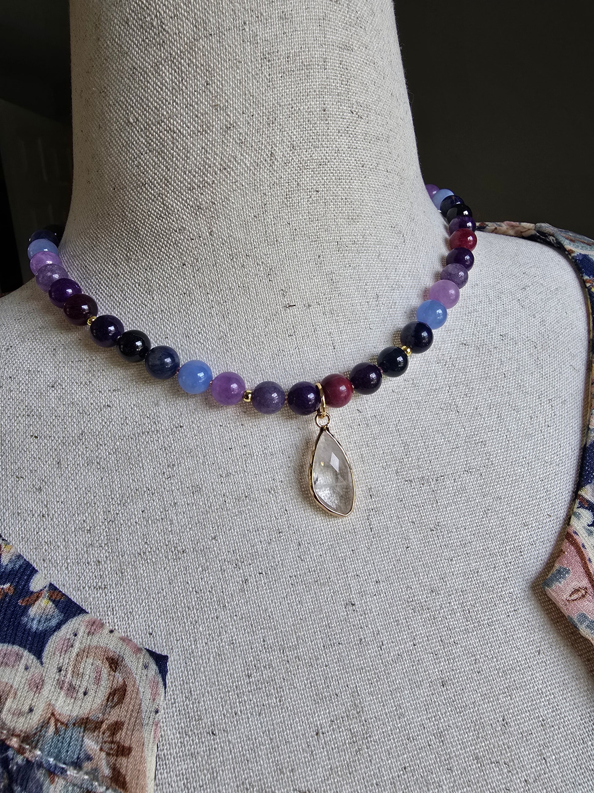 Kaleidoscope - Midnight 8MM 17" Necklace Sacred Sol Design