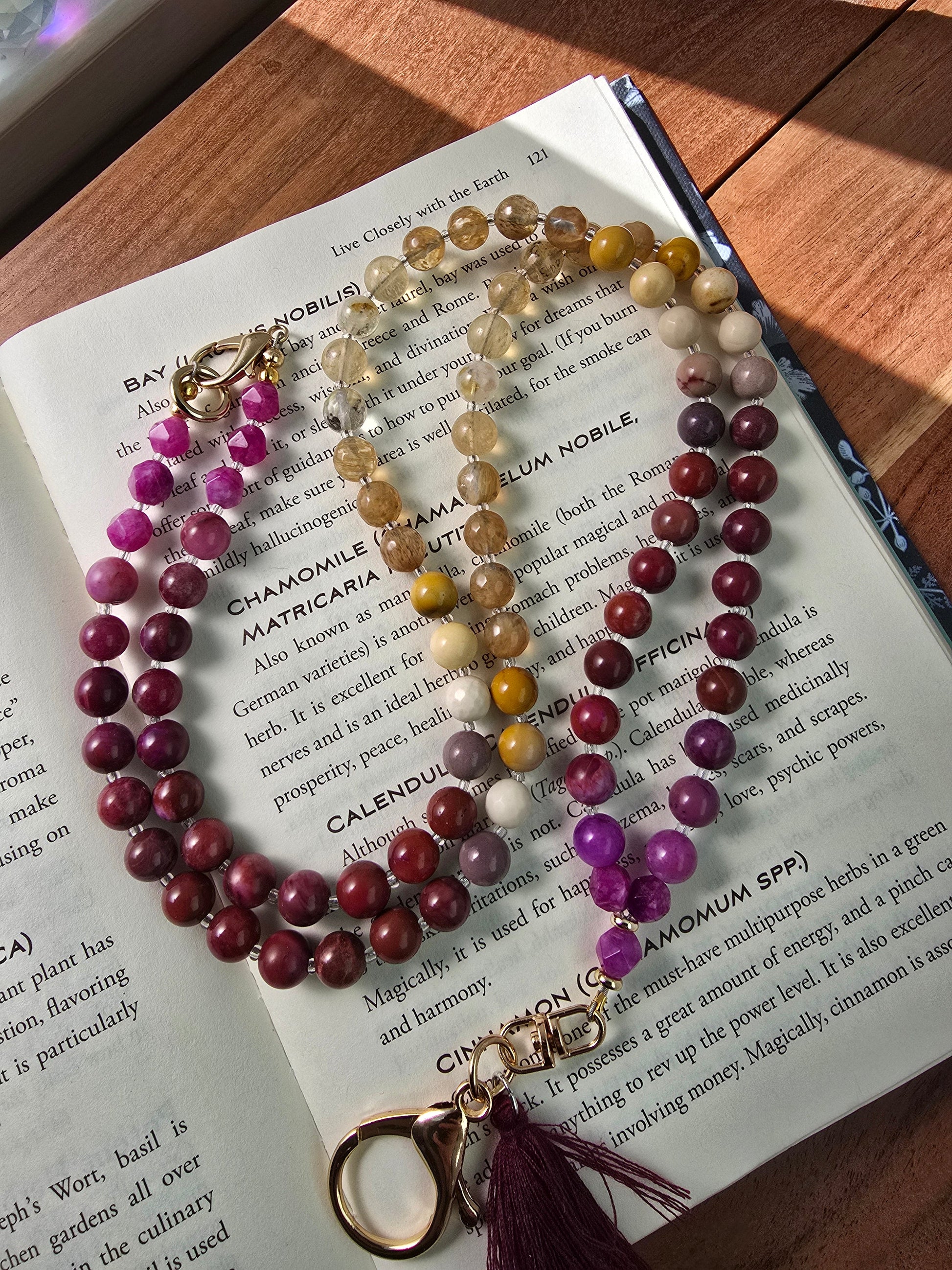 Sunset Bloom Mala Style Lanyard Sacred Sol Design