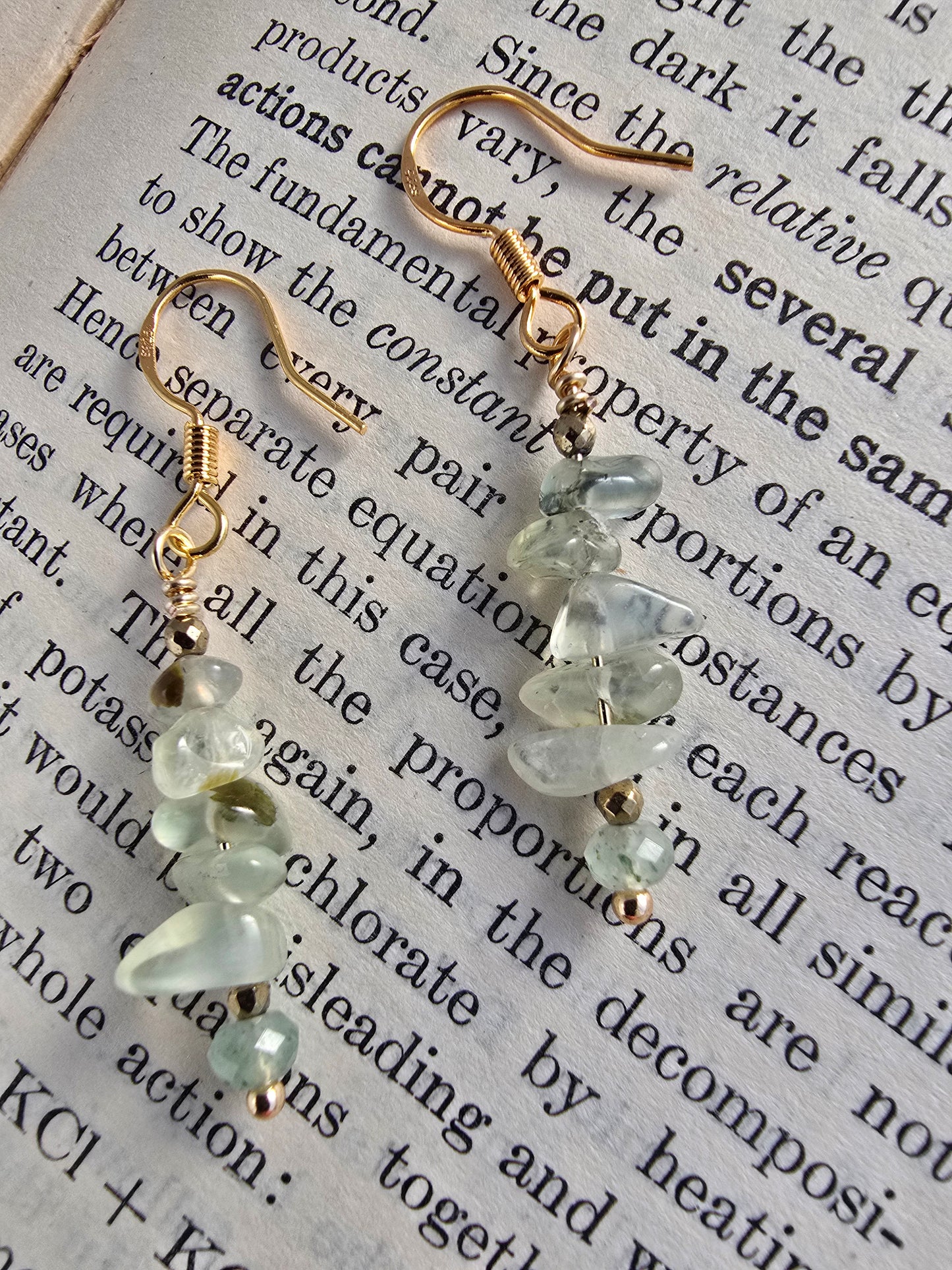 Prehnite & Hematite Drop Earrings Sacred Sol Design