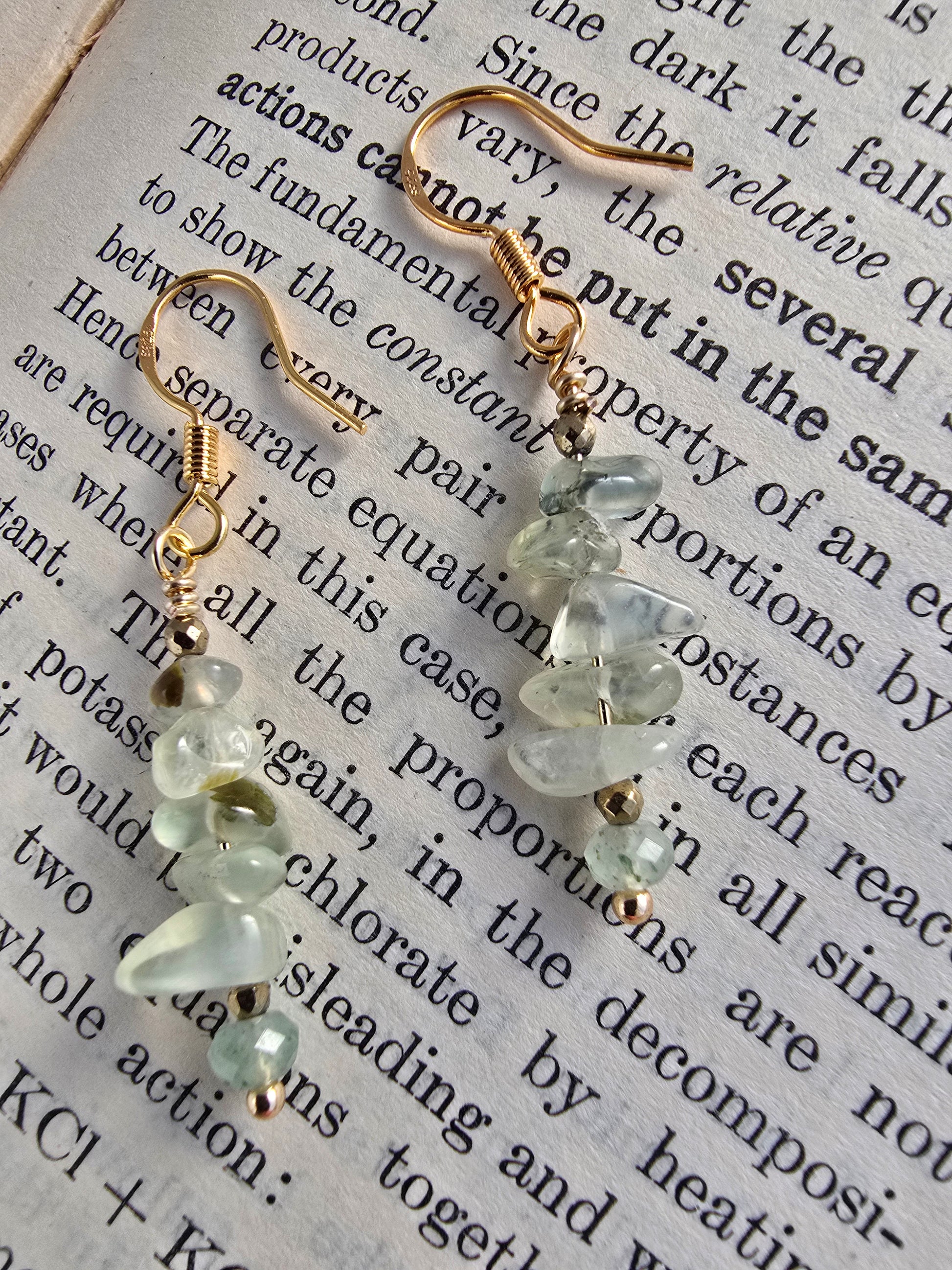 Prehnite & Hematite Drop Earrings Sacred Sol Design