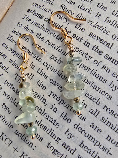 Prehnite & Hematite Drop Earrings Sacred Sol Design