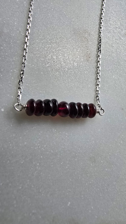 Garnet Bar Necklace Sacred Sol Design