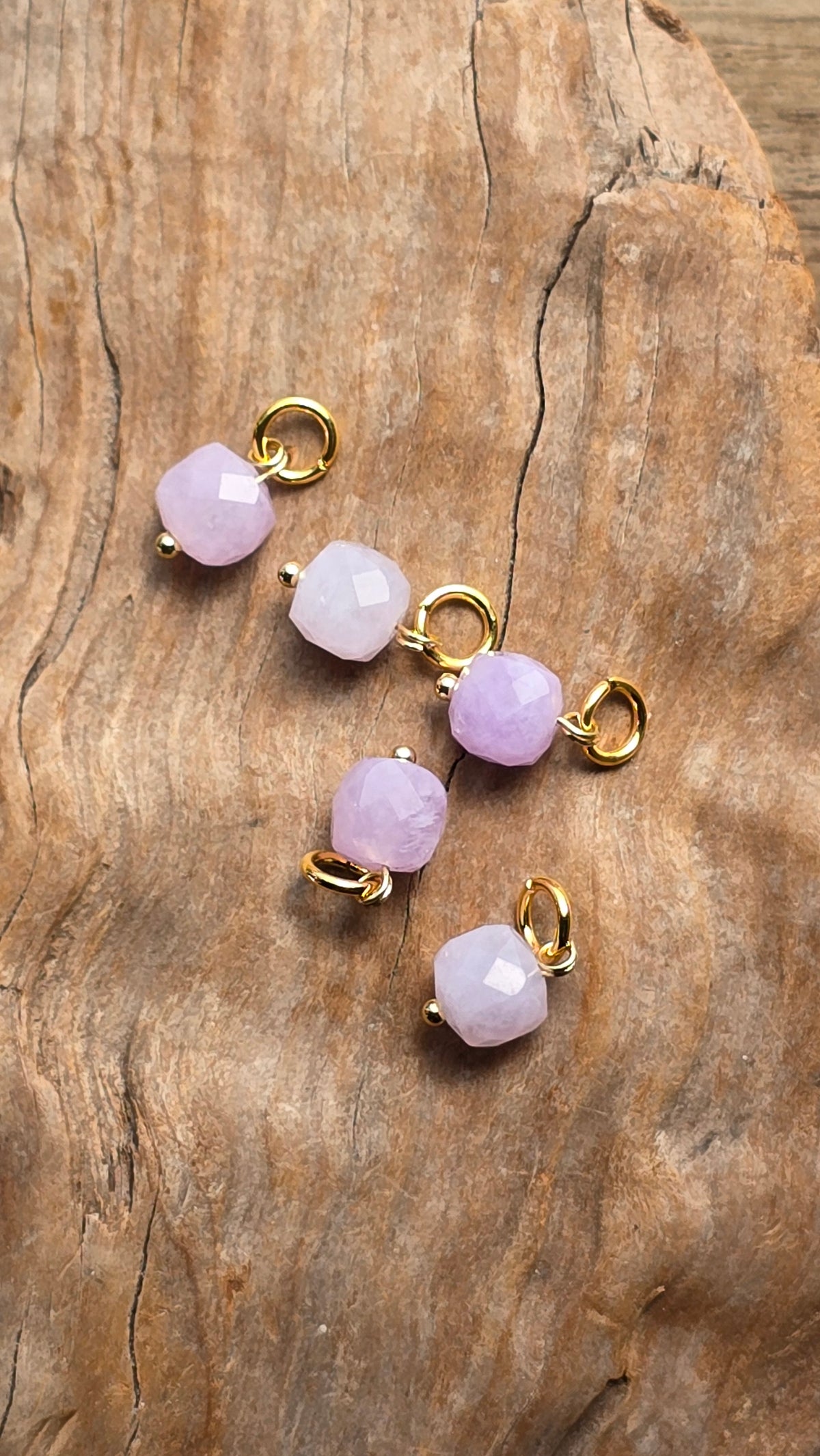 Lavender Jade Faceted Cube Drops Sacred Sol Design