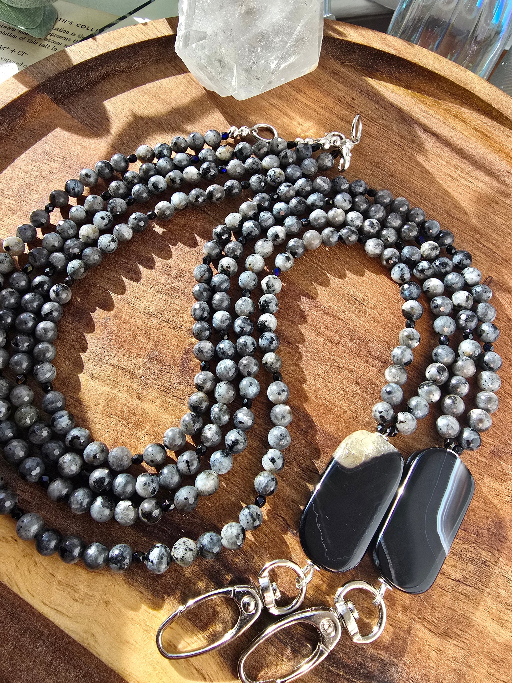 The Grounding Agate & Larvikite Lanyard My Store