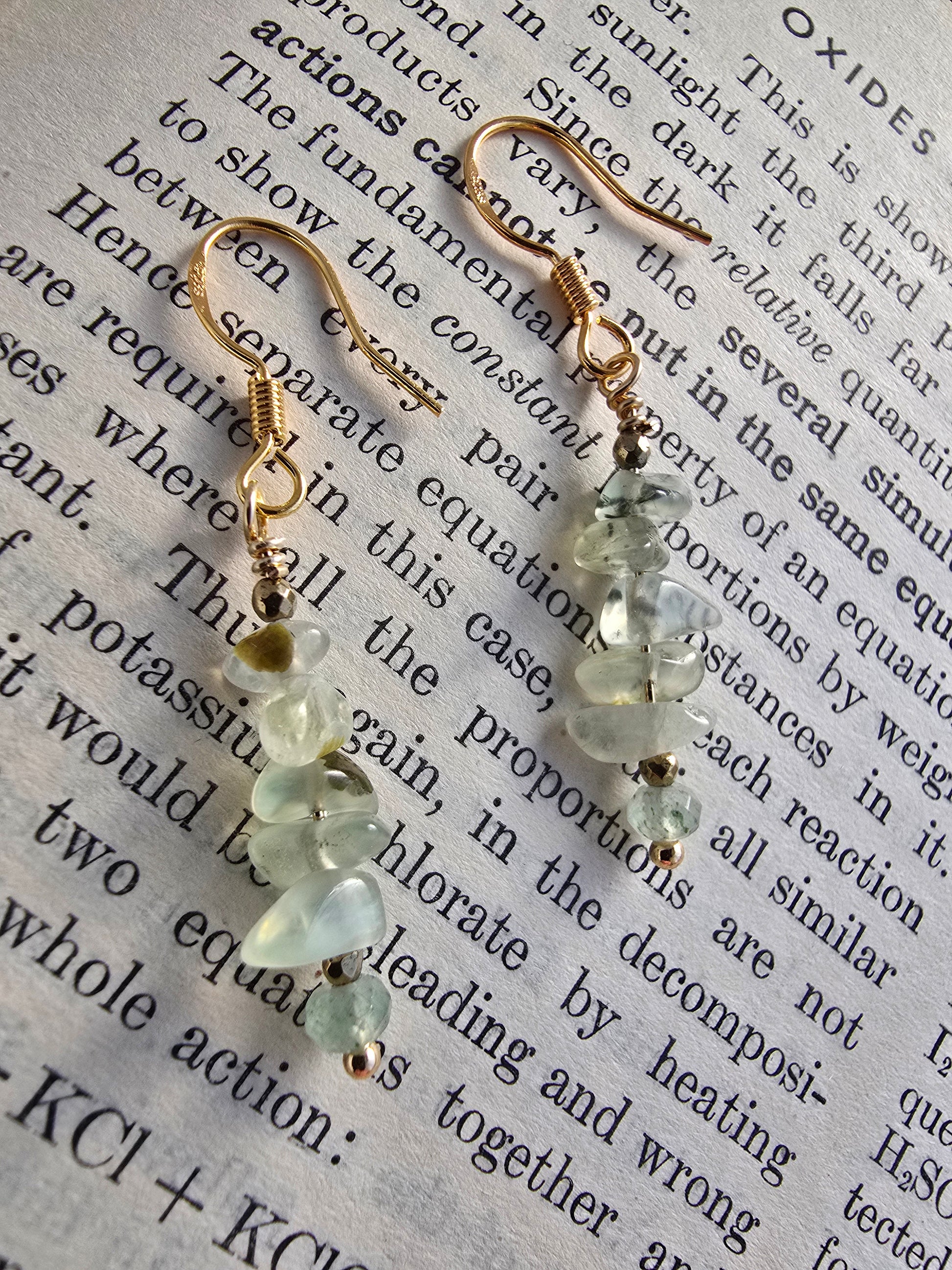 Prehnite & Hematite Drop Earrings Sacred Sol Design