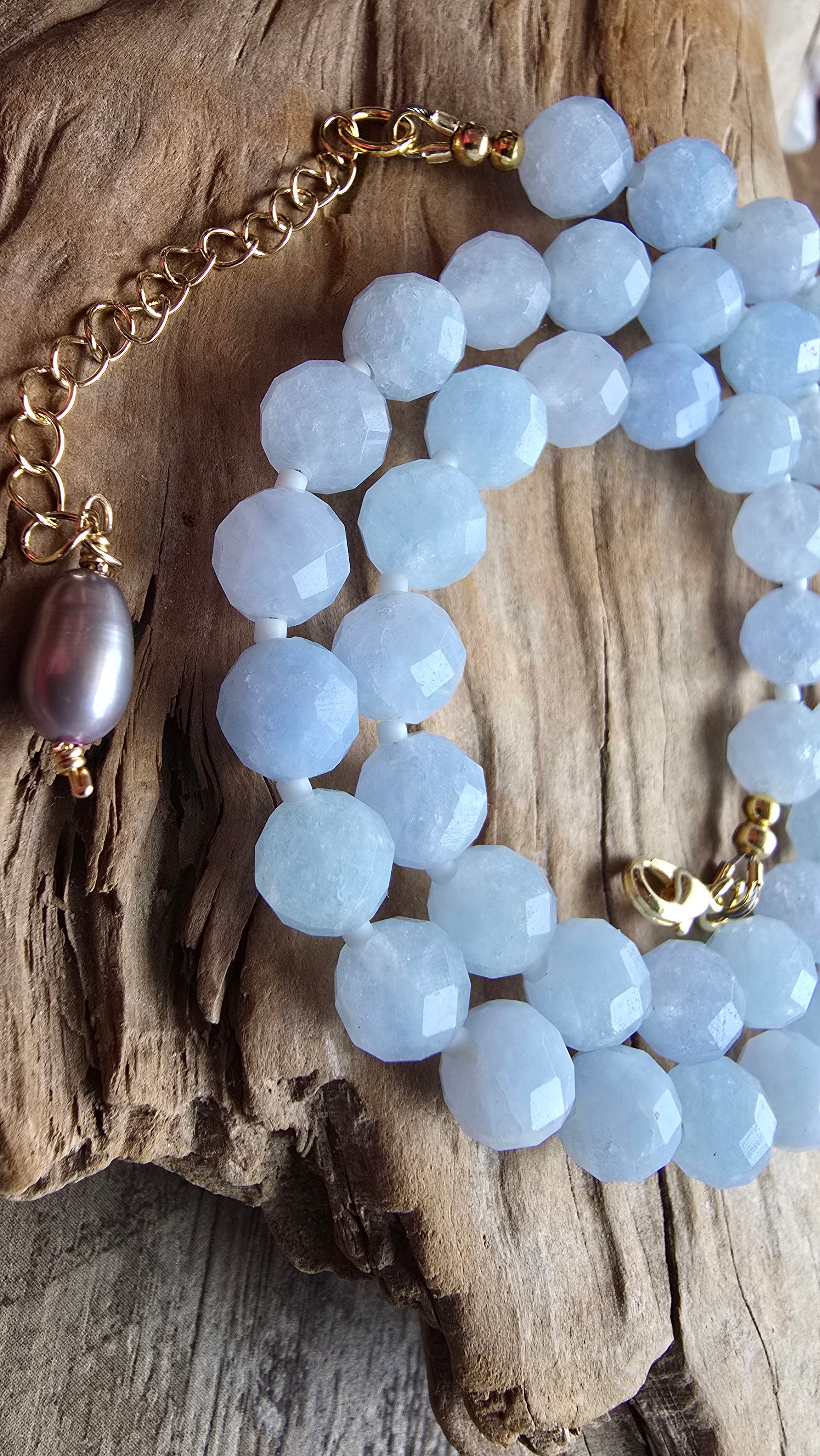 Faceted Aquamarine Necklace Sacred Sol Design