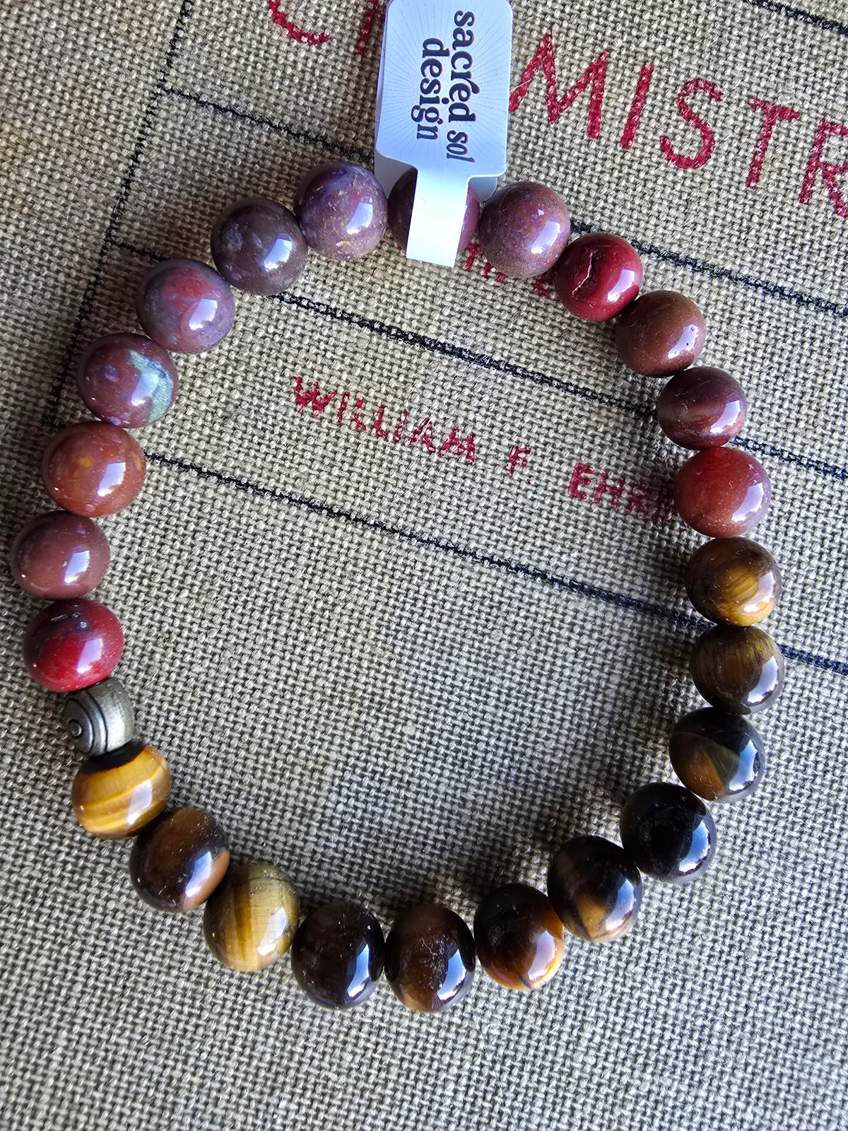 Tiger Eye + Indian Agate Men’s Gemstone Bracelet My Store