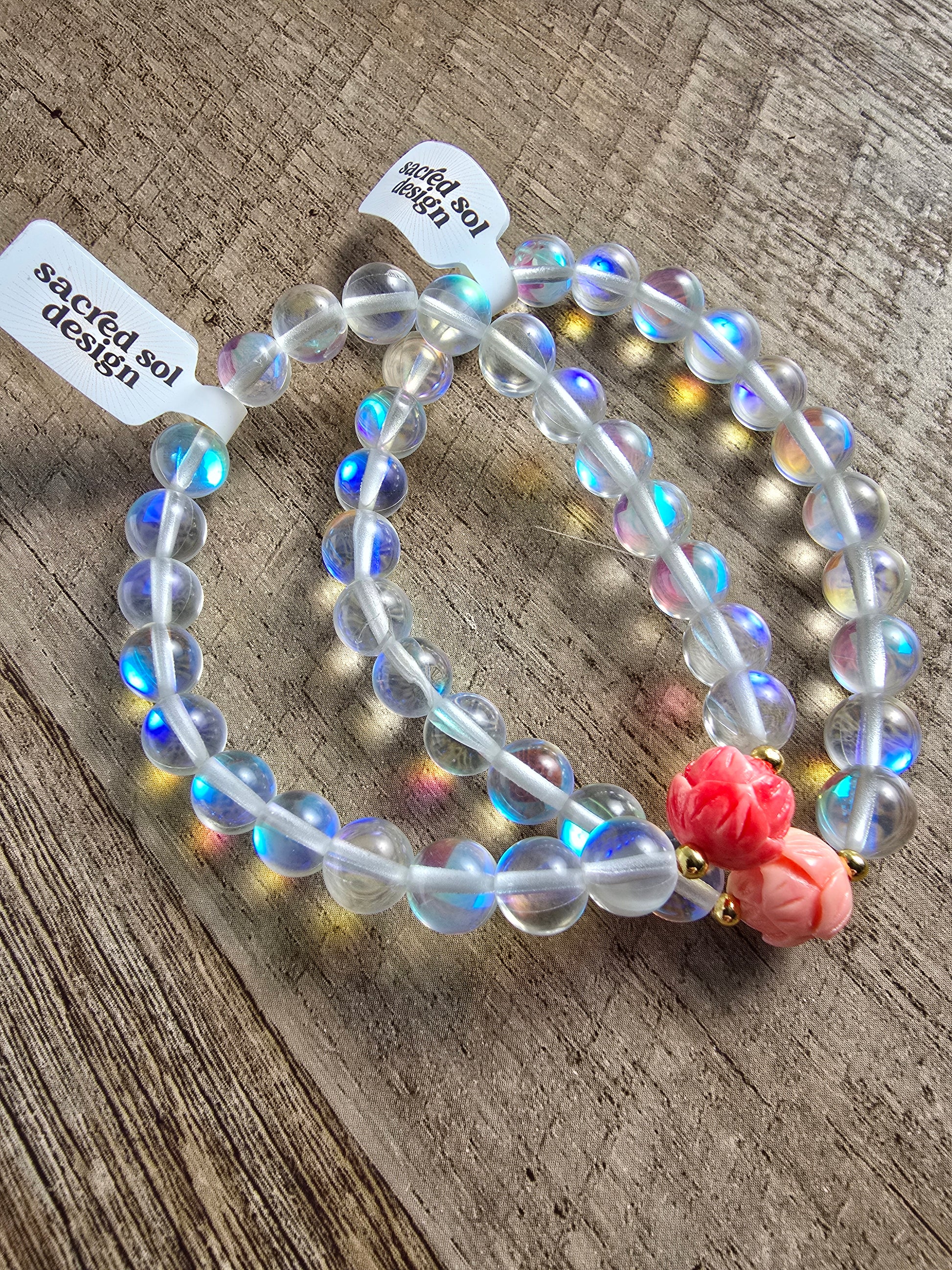 8MM Mystic Aura Glass Bead Bracelet My Store
