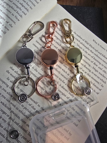 Clip-on Extendable Badge Reel Sacred Sol Design