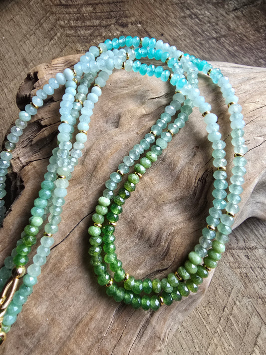 Green Gradient Gemstone Necklace Sacred Sol Design