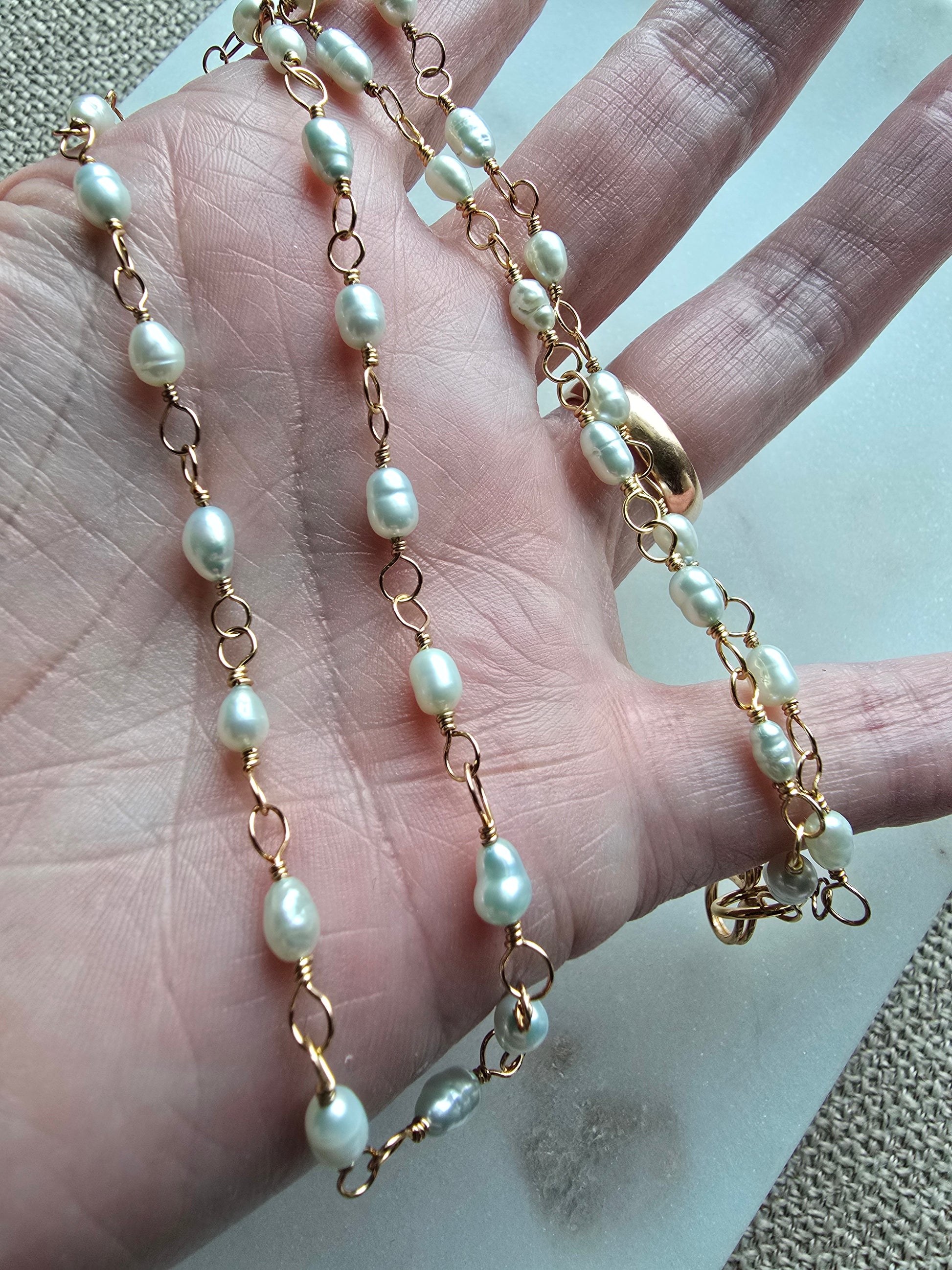 Sea Mist Freshwater Pearl Necklace Sacred Sol Design