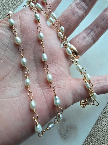 Sea Mist Freshwater Pearl Necklace Sacred Sol Design