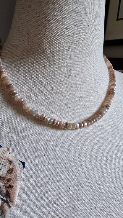 Luster Mystic Moonstone & Keshi Pearl Necklace Sacred Sol Design