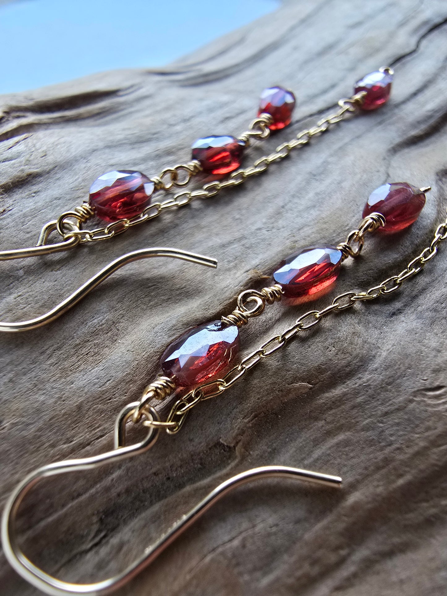 Garnet Drop Earrings Sacred Sol Design