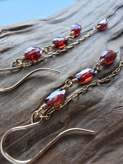 Garnet Drop Earrings Sacred Sol Design