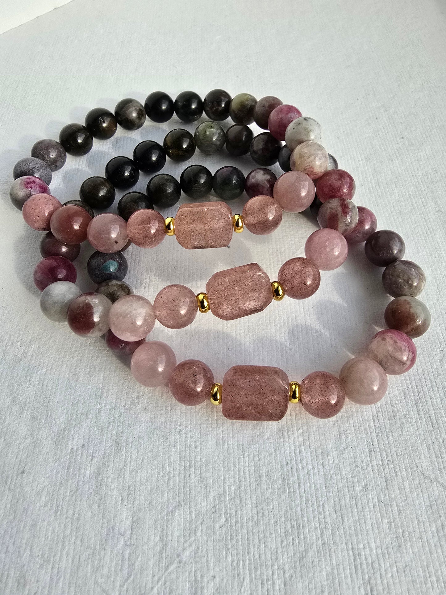Tourmaline & Strawberry Quartz Bracelet My Store